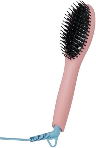 Flower Beauty Cepillo alisador de cerámica alisador de pelo desenredante con potentes placas térmicas de cerámica 4 ajustes de calor para un cabello