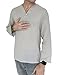 Men's Summer T-shirt 100% Cotton Thai Hippie Shirt V-neck Beach Yoga Top (XX-Large, Light Grey)
