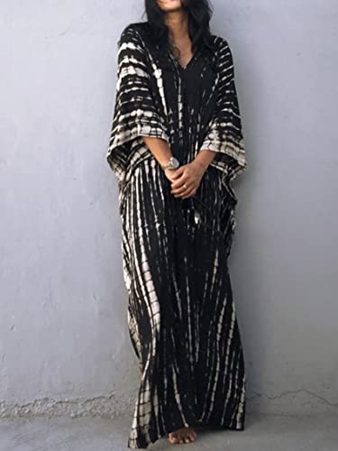 Image of Kaftan Dresses for Women Plus Size Summer Beach Dress with Print and Swim Cover Ups