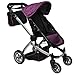 Mommy & Me Babyboo Foldable Doll Stroller with Swiveling Wheels, Doll Pram with Basket, Convertible Seat, Adjustable Handle and Free Carriage Bag - Purple Black