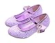 YOSICIL Mädchen Schuhe Prinzessin Schuhe Festliche Schuhe Niedriger Absatz Glitzer Schuhe Kinder Hochzeit Schuhe zum Abendkleid Fasching Halloween Karneval Tanzball Party,Lila,30