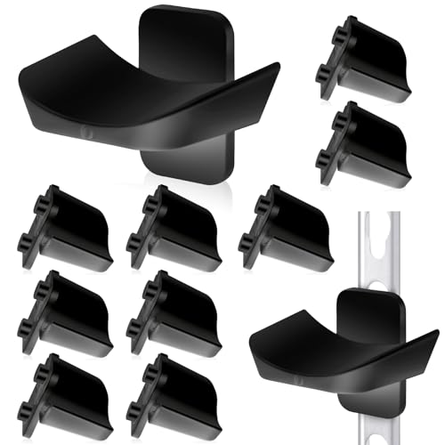 Abbylike 10 Pcs Competition Pinless Jump Cups Jump Cue Quick Adjust Height, No Lost Pins and Lightweight Durable for Only Pinless Track Systems for Hobby Horse Jumper Equestrian Activities (Black)