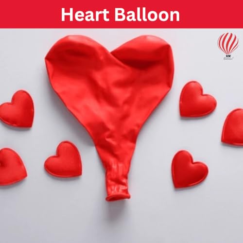 Image of HK Balloons Heart Shaped Balloon (Red) - Pack of 50