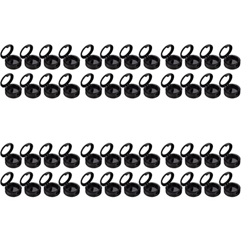 Minkissy 48Pcs Eye Girls Travel Jar Plastic Tin Replacement Dumb Lotion Eyeshadow Home Pot Sample Holder Black Cream Empty Cosmetic For Mini Makeup Storage Diy Container Mm Dispenser #TOP29