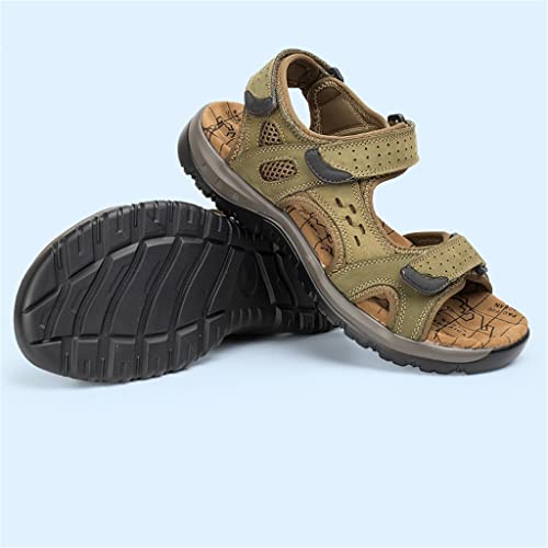 Leisure Men Shoes Beach Sandals Genuine Leather Sandals Soft Large Size Men's Sandals(39)4