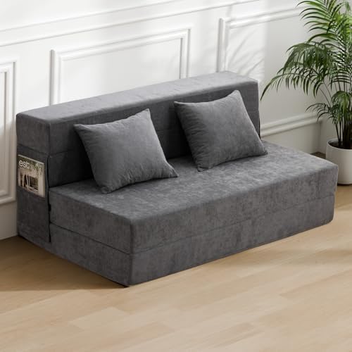 HOMFINE Folding Sofa Bed - Convertible Sleeper Chair with Pillow,...