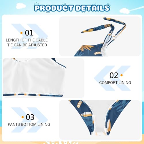 KLL Anchors and Ropes Girls' Two Piece Bikini Sets Quick-Dry Swimsuits Swimming Suits Adjustable Shoulder Strap4