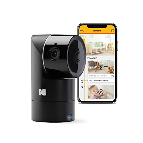KODAK Cherish F685 Home Security Camera - Tilt/Pan/Zoom 1080p Camera, Night Vision, 120-Degree View, Rechargeable Batteries and WiFi Mobile App