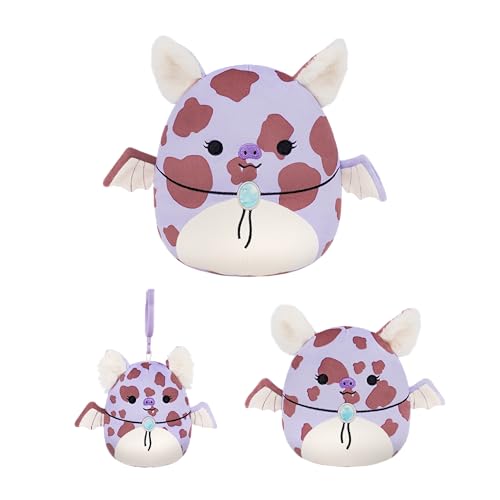 Squishmallows Original Jolene The Lavender Spotted Cowgirl Fruit Bat Multisize Combo Pack – Official Jazwares Plush (Amazon Exclusive)