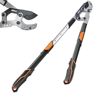 AIRAJ Teleskop Astschere 68-88cm, Baumschere Teleskop mit Rostfreien, Beschichteten 55C-Klingen und Rutschfesten Griffen. Zum Schneiden Von Dicken Ästen Bis zu 5.5cm, Ideale Gartenschere.