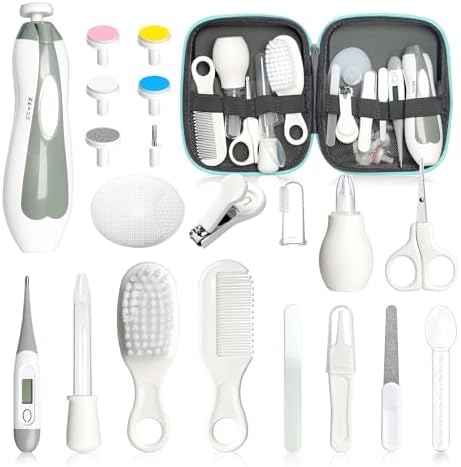 Baby Healthcare and Grooming Kit, 21pcs Baby Electric Nail Trimme...