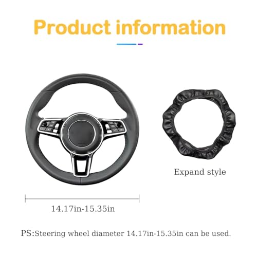 Image of Osilly Car Steering Wheel Cover, 15 inch Carbon Fiber Microfiber PU Leather Elastic Steering Wheel Protector for Men Women, Anti-Slip Breathable Car Interior Accessories for Most Cars (Green)