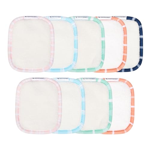 Dock & Bay Reusable Makeup Pads - Face & Skin Cleaner - Ultra Soft, Washable - 9 Pack with Included Wash Bag - (12x10cm) - Assorted Colors