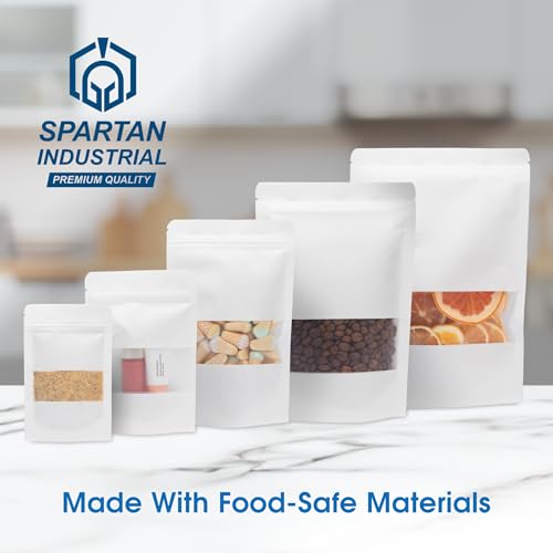 Spartan Industrial - 4" X 6" White Resealable Stand-Up Pouches - Pack of 1000 Small Smell-Proof Food Pouch Bags for Packaging, Pet Treats, Cosmetics, and More by Spartan Industrial - Image 3