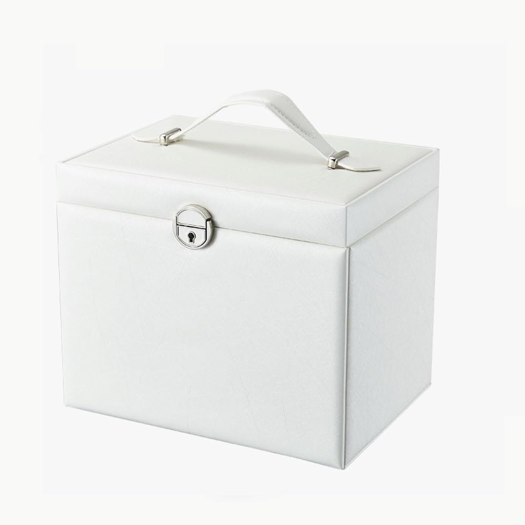 Lshtshf-ou Jewelry Box Storage Ring Necklace Multi-Layer Super Large Capacity With Lock Earrings Hand Organizer