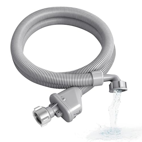 1.5m Tuyau Machine à Laver,Aquastop tuyau lave pur lave-linge,Tuyau d'arrivée avec raccord 3/4 pouce,Flexible Résistant à Haute Pression,Tête en Alliage de Cuivre,Empêche les Fuites d'Eau