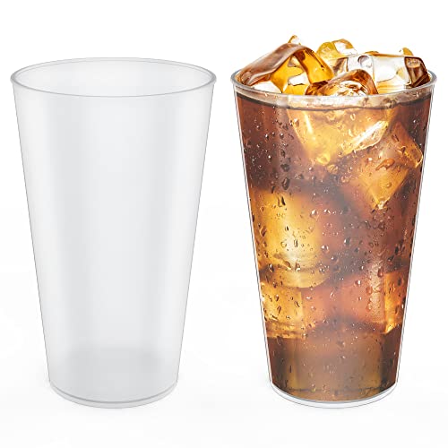 Commerline Plastikbecher 0,5 Liter, 200 Stück, Trinkbecher, Einwegbecher | Aus transparentem Polypropylen (PP), robust, lebensmittelecht, ideal als Partybecher, Wasserbecher, Ausschankbecher, 500 ml