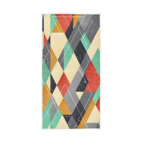 Preisvergleich Produktbild Funnyy bunte abstrakte geometrische Gesichtshandtücher, Waschlappen, weich, saugfähig, dickes Waschlappen, Mehrzweck-Handtücher für Badezimmer, Hotel, Spa, Küche, Gäste