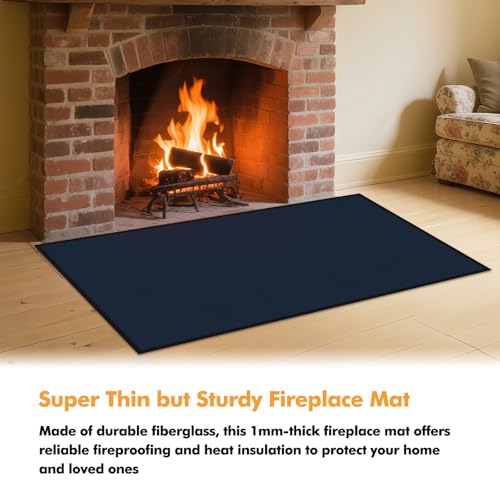 Tapete resistente al fuego para chimenea 48 x 28 in miniatura 3