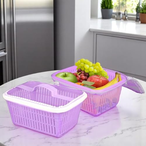 Image of GI9IUS Multipurpose Safe Net Cover Plastic Fruit & Vegetable (Onion,Potato) Storage Basket (Purple)