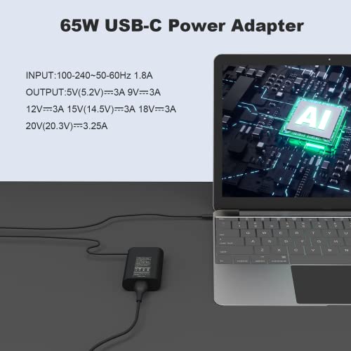 65W 45W Usb-C Type C Laptop Charger Replacement For Dell Latitude 7275 7370 5420 5285 5290 5520 Xps 13 9250 9360 9365 9370 9380 9350 9550 Chromebook 3100 3400 5190 La65Nm170 02Yk0F Adapter Power Cord #TOP1
