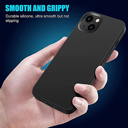 Image of MIDOS Back Cover Compatible with iPhone 14 Liquid Silicone Case Full Protection Shock Proof Back Cover for iPhone 14 (Black)
