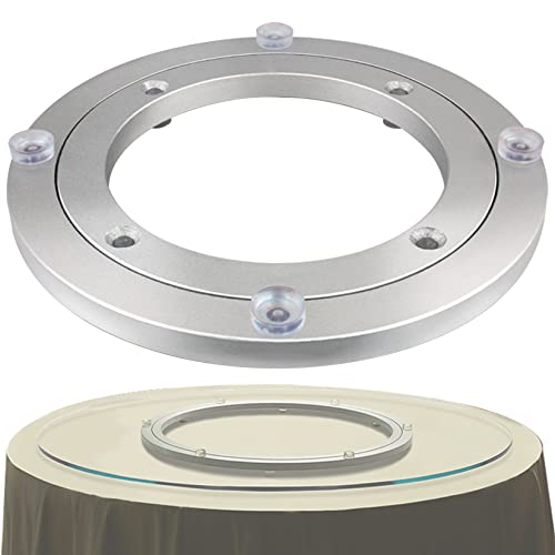 Plato Giratorio Lazy Susan de Aluminio, Base giratoria Lazy Susan con rodamiento de Bolas aleación Aluminio y Color Plateado. Múltiples tamaños(60 cm)