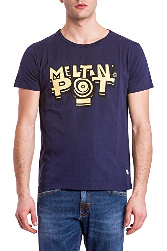 Meltin' Pot T-shirt para homem, Azul (azul/marinho), Pequeno