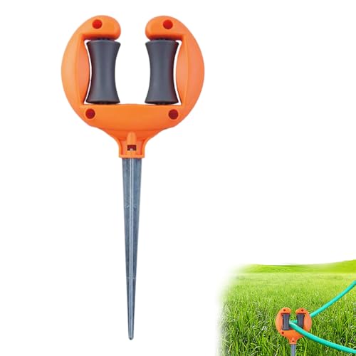 Guía de rodillo para manguera de jardín, estaca de acero duradera, rodillo de suave, a prueba de control de dirección para camas elevadas, huertos, bordes de césped, curvas de acera, bordes de