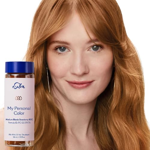 eSalon Permanent Hair Color & Hair Dye Complete Kit – Medium Blonde Strawberry- Personal Colorist Kit for Up To 100% Gray Coverage for All Hair Types – Professional-Grade Ammonia-Free Hair Dye