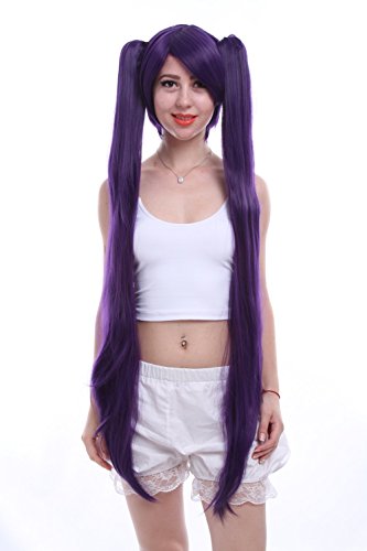ROLECOS Long 2 Clips on Ponytail Cosplay Hair Wig Purple ZY80