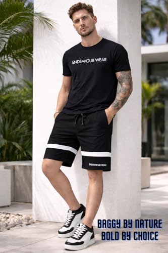 ENDEAVOUR WEAR Lounge Shorts for Men Black - Image 5