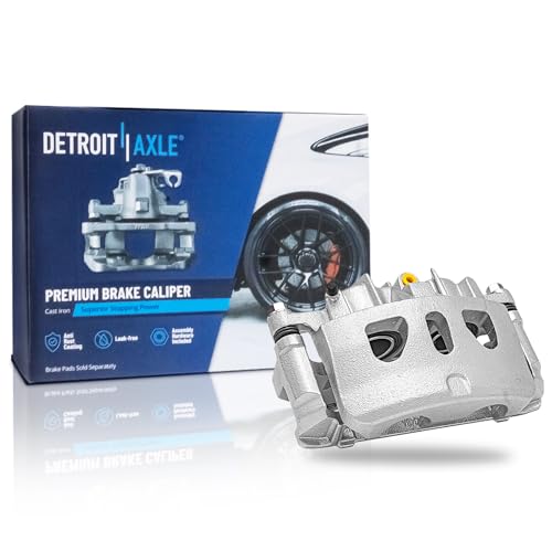 Image of Detroit Axle - Front Right Brake Caliper w /Bracket Replacement | for Lincoln MKS MKT Ford Explorer Taurus Flex Police Interceptor Utility Sedan Special Service Police Sedan