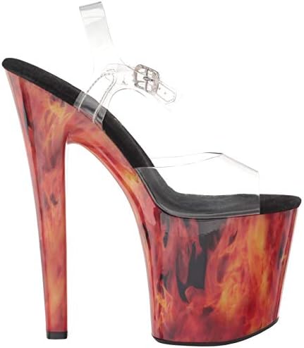 Ellie Shoes Women's 8" Heel Platform Stiletto Sandal Heeled, RED, 7 | Image 5
