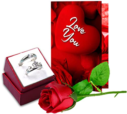 ME & YOU Valentines Day Gift for Girlfriend, Wife, Husband Boyfriend Love Greeting | Artificial Rose | Couple Ring-picture-37