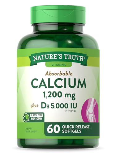Natures-Truth-Calcium-1200mg-with-Vitamin-D3-5000-IU-60-Softgels-from-Calcium-Carbonate-Non-GMO-Gluten-Free-Supplement