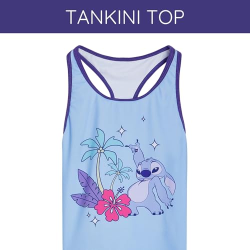 Disney Lilo & Stitch Girls Racerback UPF 50+ Tankini Top and Swim Shorts Outfit Set Little Kid to Big Kid Sizes (6-14-16)4