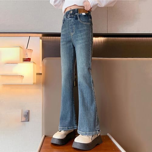 Skinny Bell Bottom Jeans for Youth Girls Slim Fit Elastic High Waist Denim Pants Teen Girls Trendy Casual Trousers2