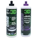 3D One Car Scratch & Swirl Remover (16oz) + 3D Speed Car Scratch Remover Polish & Wax (16oz) – All-in-One Paint Correction, Swirl Removal & Wax Protection for a Glossy Finish