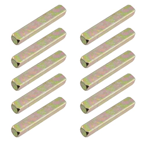 Pastlla 10PCS Door Knob Spindle, Straight Square Spindle, 50mm Long Spare Spindle Replacement Handle Parts for Electronic or Mechanical Door and Window Locks, Gold