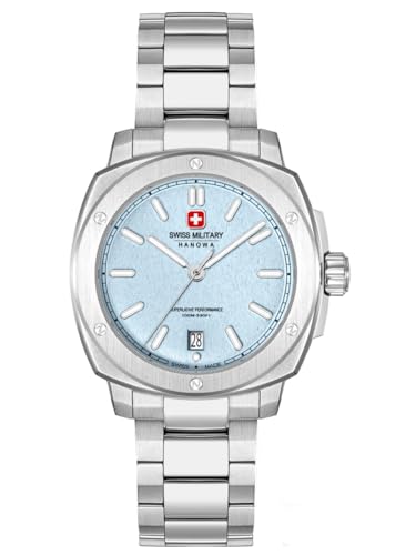 Swiss Military Hanowa Reloj de cuarzo Sirius Quartz 10 ATM, Plata Azul Claro, onesize, Pulsera