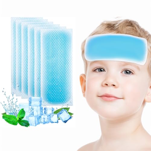 Image of 20 Sheets Cooling Patches for Fever Discomfort, Migraine Headache Soothing Gel Pads, Cooling Fever Relief Patches, Cool Pads Soothe Headache for Kids, Adult
