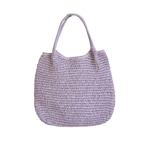 Purple Weave Bag 1 Piece, Summer Straw Woven Bag, Light Beach Tote, Perfect for Picnics Vacation Outings