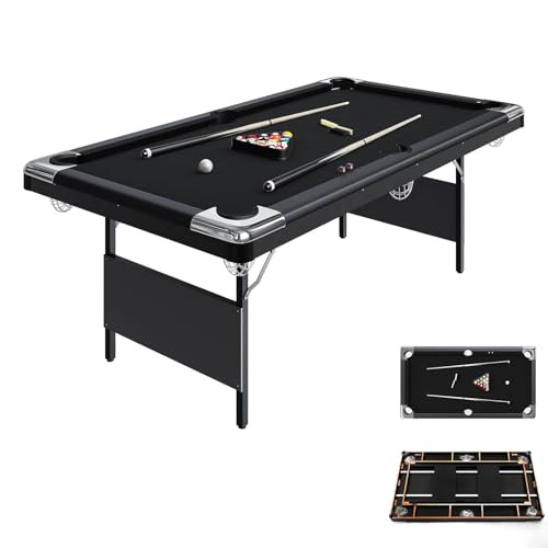 7 Ft Folding Pool Table with Balls, Cues, and Accessories