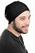 Headcovers Unlimited Mens Relaxed Beanie | Guys 100% Cotton Hats | Chemo, Balding, Hair Loss, Cancer Black