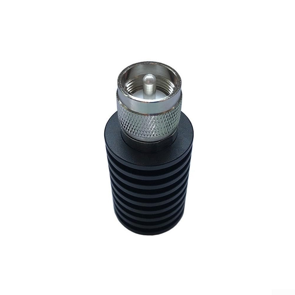 Charge factice coaxial UHF RF 25 W 50 Ohm CC à 1 GHz terminaison en acier inoxydable avec connecteur mâle PL259 pour test d'antenne radio Noir