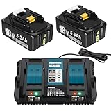 🔋🔋【Batteriekompatibilität】 Kompatibel mit Makita BL1860B, BL1860, BL1850B, BL1850, BL1840B, BL1840, BL1830B, BL1830, BL1820, BL1815, BL1825, BL1835, BL1845, 194205-3,194309-1,194204-5,196399 -0,196673-6 Werkzeugakkus