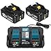 Produktbild 2X 18V 5500mAh Ersatzakku für Makita + Dual Port 6A DC18RD Ladegerät Kompatibel mit BL1860 BL1860B BL1850B BL1850 BL1840B BL1830B LXT-400