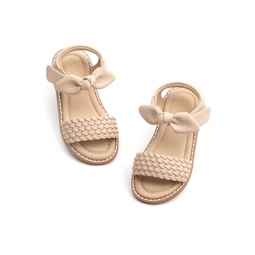 Image of Flaryzone Girls Sandals Open Toe Summer Flats Dress Sandals Shoes Toddler /Little Kid