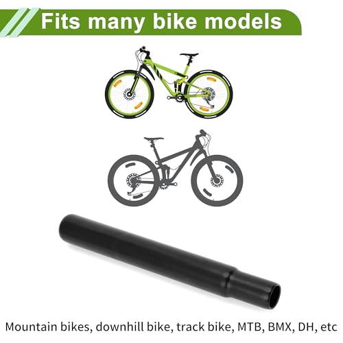 HOPESPANNER Universal 25.4x200mm Black Bike Seat Posts Durable Bike Saddle Post Seat Tube Steel 1 Pc